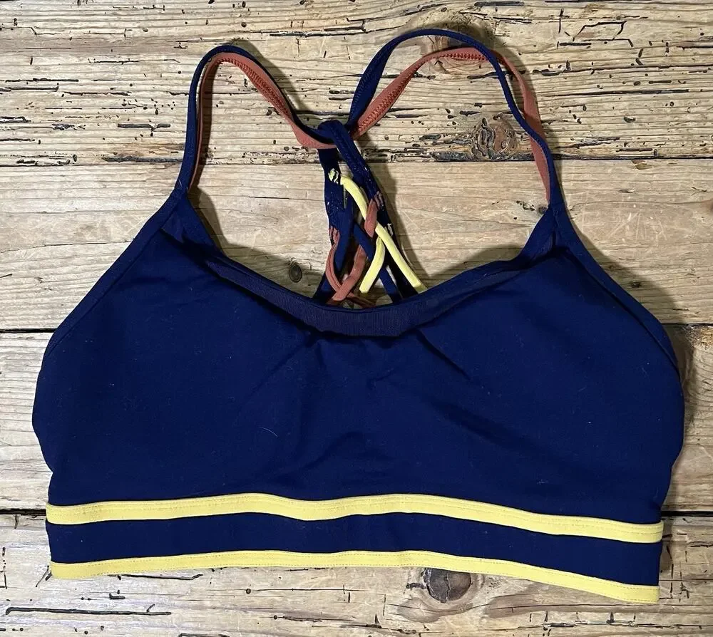 Lorna Jane Women’s Size M Navy Lattice Back Sports Bra *Padded